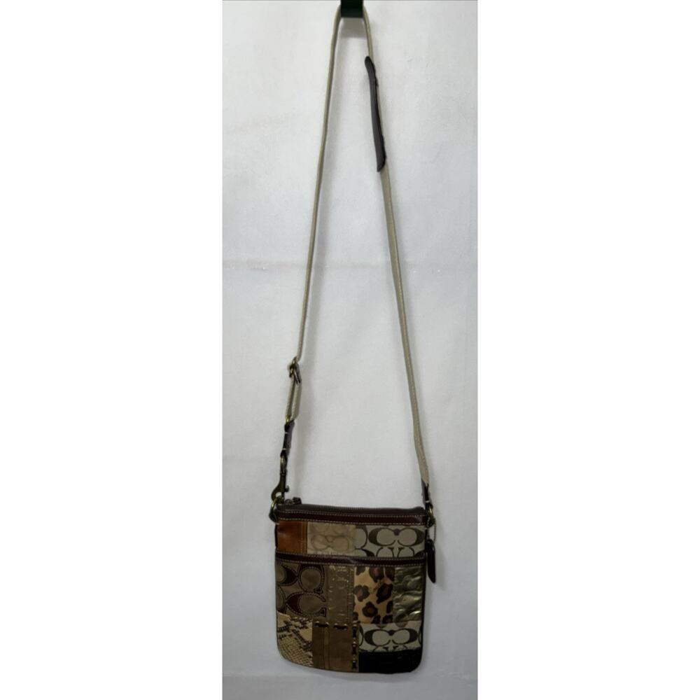 Coach Purse Crossbody Animal Print Patchwork Shoulder Bag